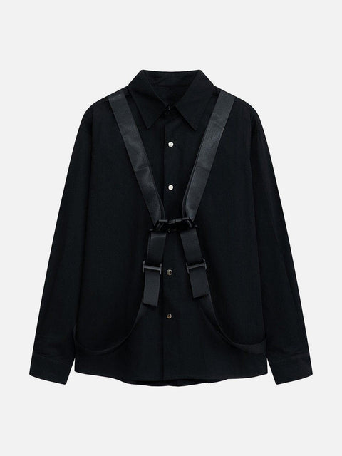 Cross Strap Function Long Sleeve Shirt