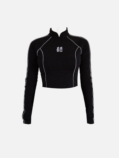 Cyberpunk Reflective Embroidery Long Sleeve T Shirt