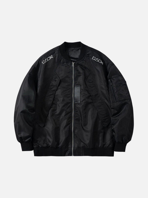 Metallic Light Hidden Zipper Pocket Jacket