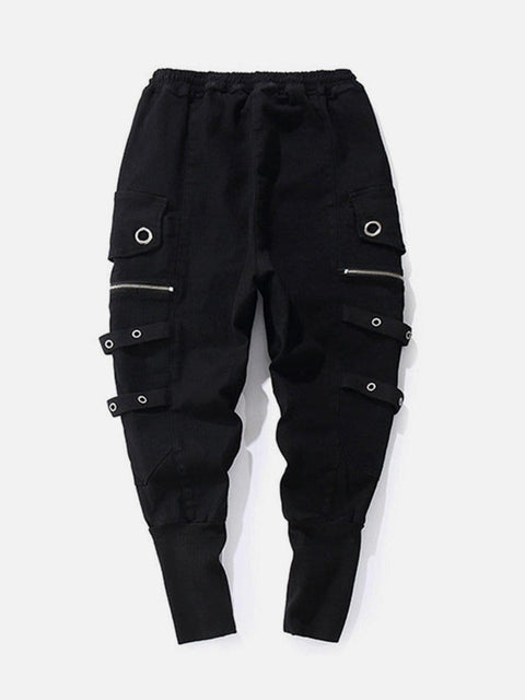 Zipper Multi Pockets Harem Pants