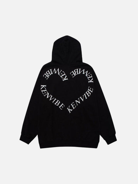 Towel Embroidery Plaid Love Hoodie