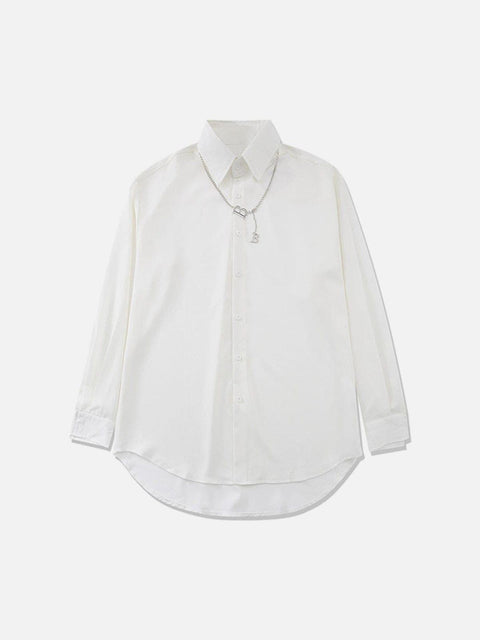 Dark B Chain Decoration Long Sleeve Shirt