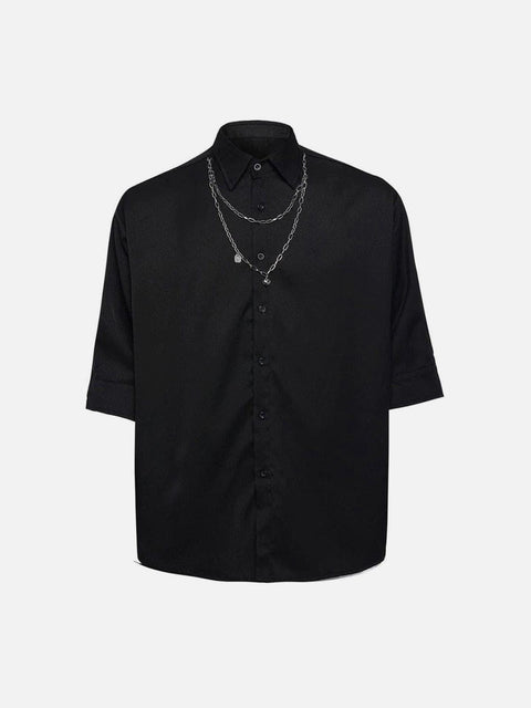 Dark Love Chain Decoration Oversized Shirt