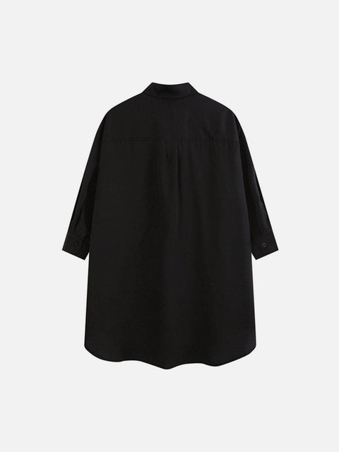 Gothic Tie Chain Clip Short Sleeve Shirt