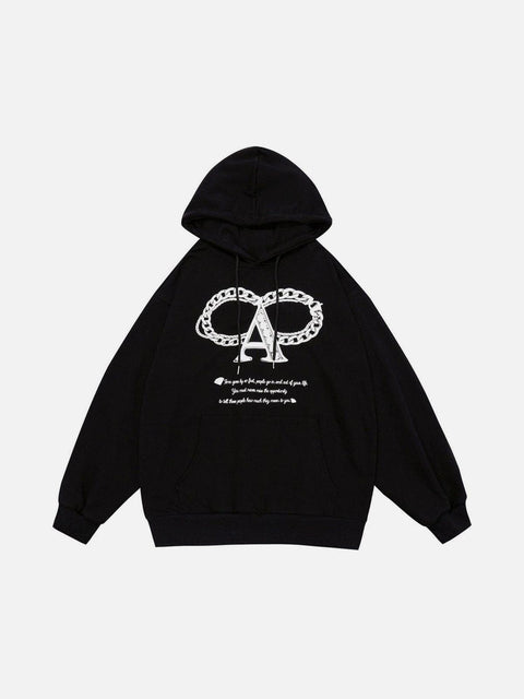 Alphabet Necklace Print Hoodie