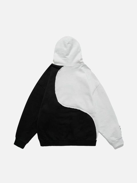 Yin Yang Gossip Patchwork Hoodie