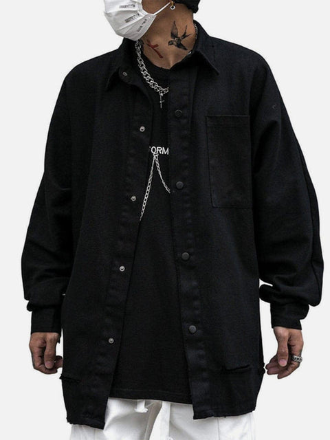 Back Embroidery Long Sleeve Shirt