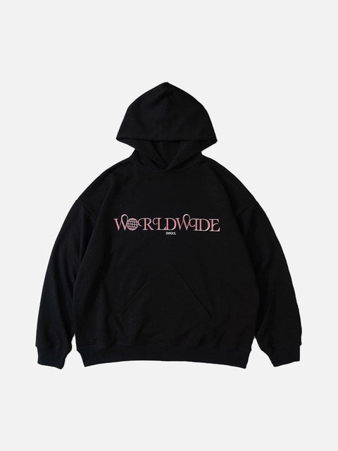 Solid Color Basic Letters Print Hoodie