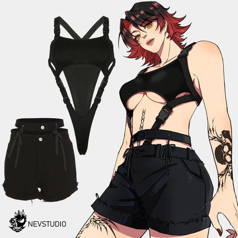 Irregular Cutout Button Sexy Jumpsuit