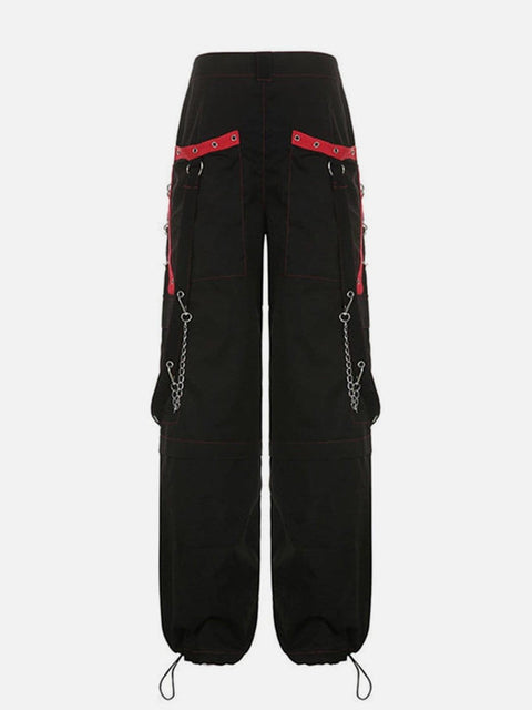Patchwark Ribbons Chain Pants