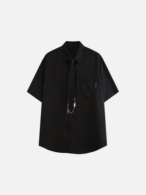 Falme Chain Tie Short Sleeve Shirt