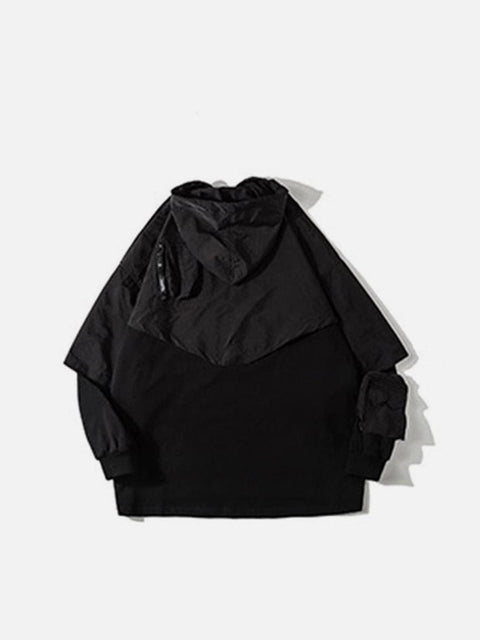 Fake Two Shawls Hoodie