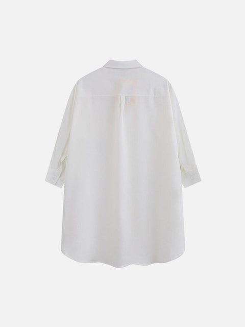 Gothic Tie Chain Clip Short Sleeve Shirt