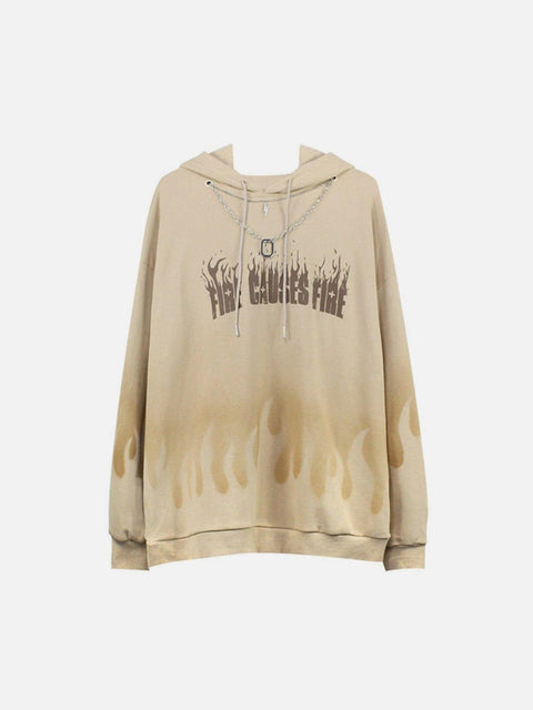 Gradient Flame Print Hoodie