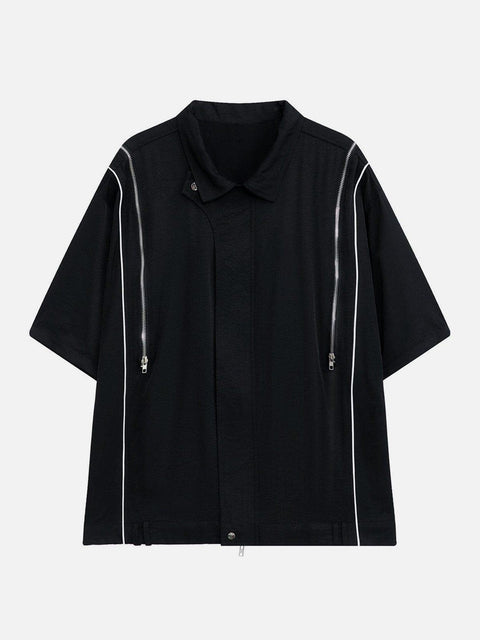Multi Zip Up Short Sleeve Shirt