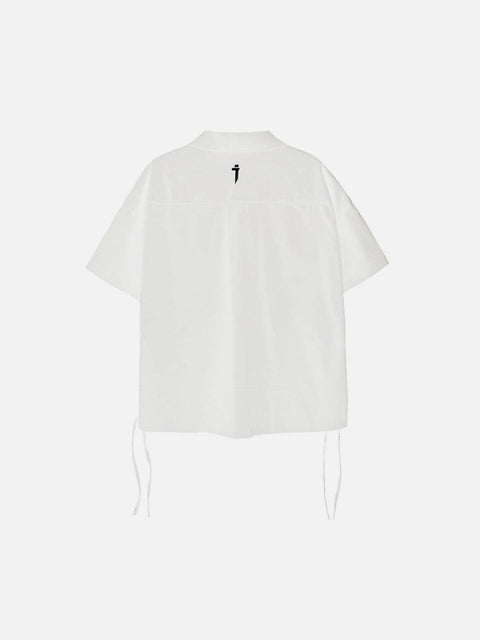 Big Pocket Ribbon Function Short Sleeve Shirt
