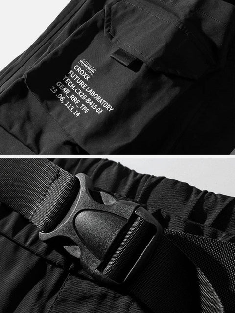 Dark Functional Big Pockets Nylon Shorts