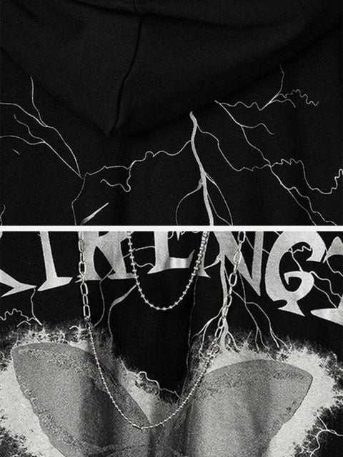 Dark Lightning Butterfly Chain Hoodie