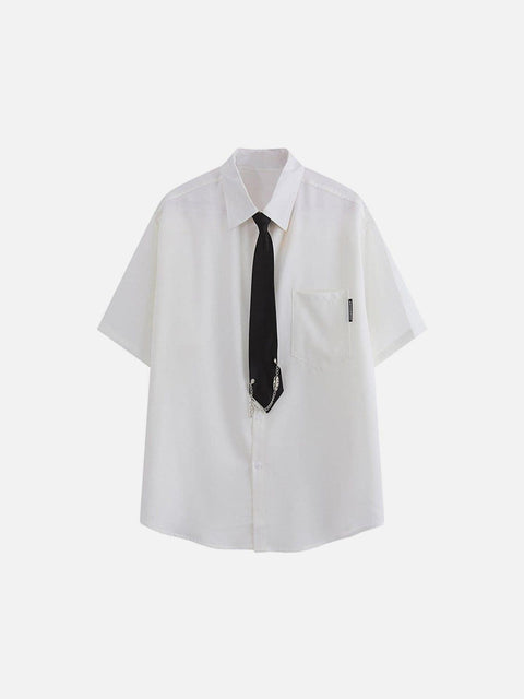 Falme Chain Tie Short Sleeve Shirt