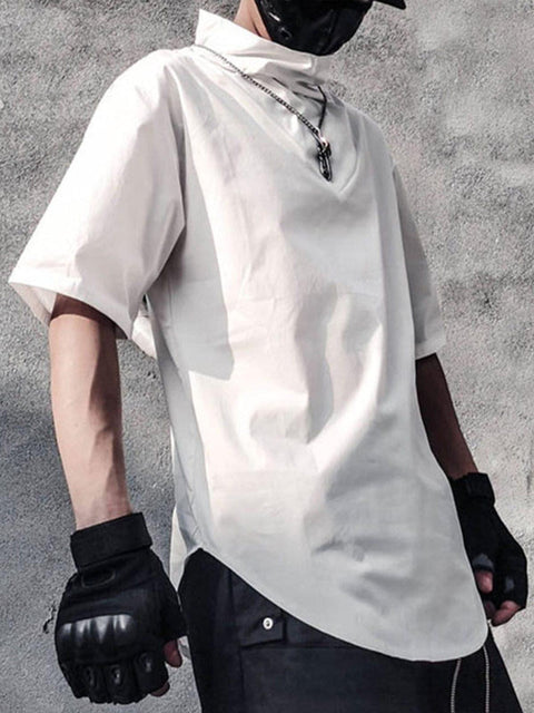 Dark Functional Chain Turtleneck Tee