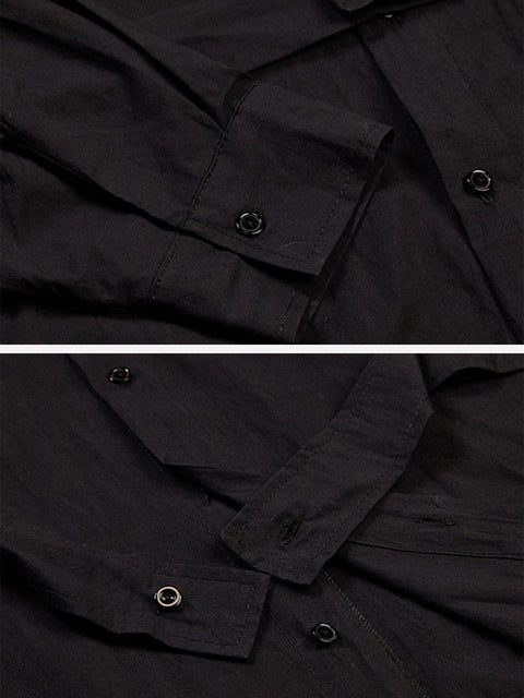 Dark Function Strap Oversized Long Sleeve Shirt