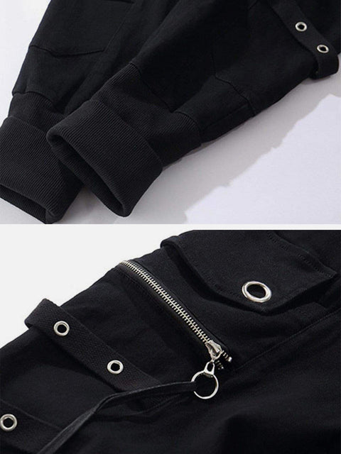 Zipper Multi Pockets Harem Pants