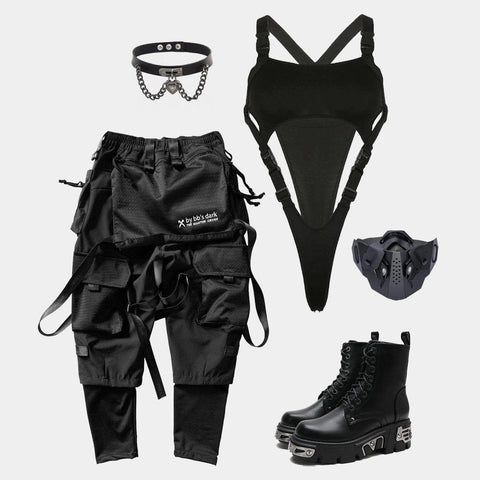 Irregular Cutout Button Sexy Jumpsuit