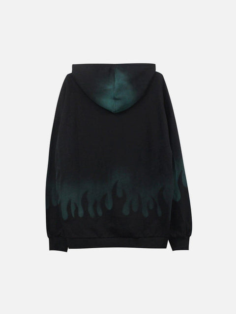 Gradient Flame Print Hoodie