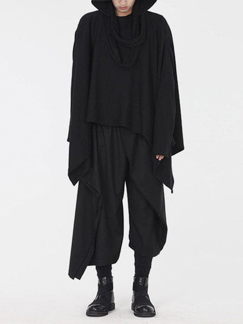 Dark Style Detachable Hat Cloak Hoodie