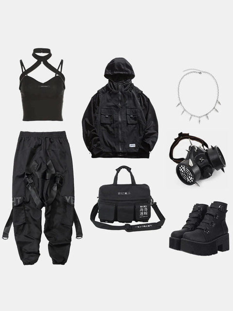 Zipper Neck Strap Vest