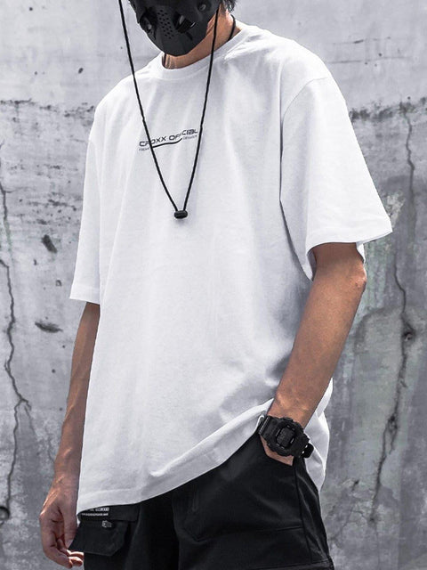 Functional Reflective Strip Print Cotton Tee