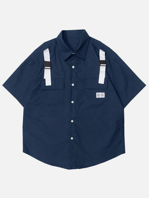 Multi Pockets Strap Shirt