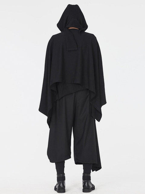 Dark Style Detachable Hat Cloak Hoodie
