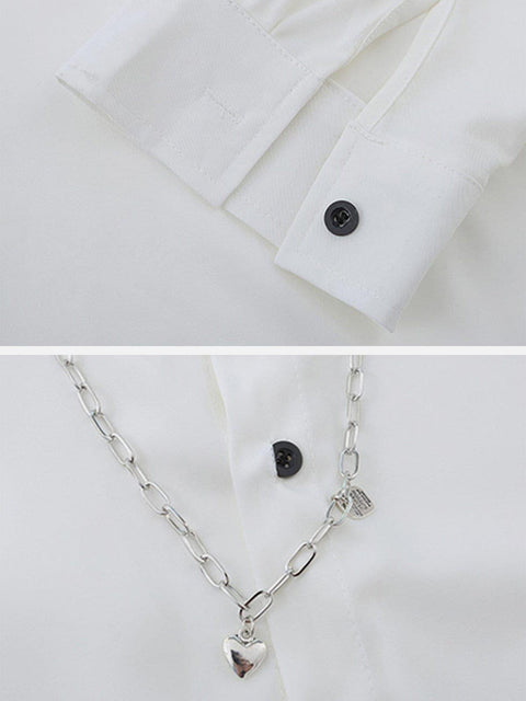 Dark Love Chain Decoration Oversized Shirt