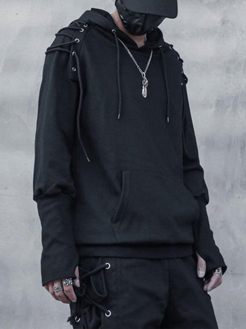 Dark Patchwork Bandage Hoodie