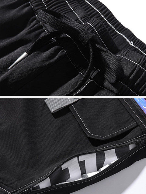 Techwear Side Zipper Print Cargo Pants
