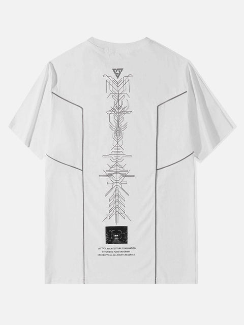 Functional Reflective Strip Print Cotton Tee