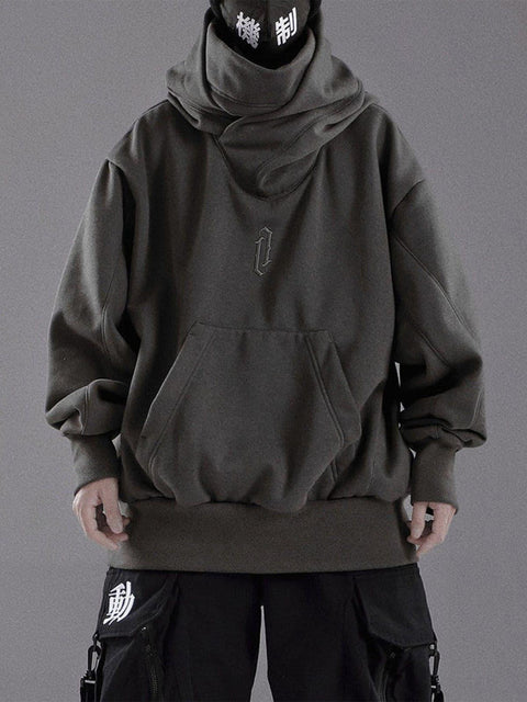 Double Neckline Oversized Hoodie