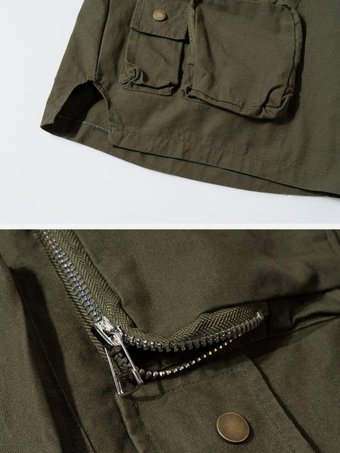 Button Pockets Cargo Shorts