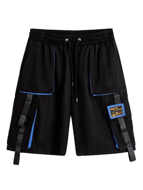 Patchwork Ribbon Cargo Shorts