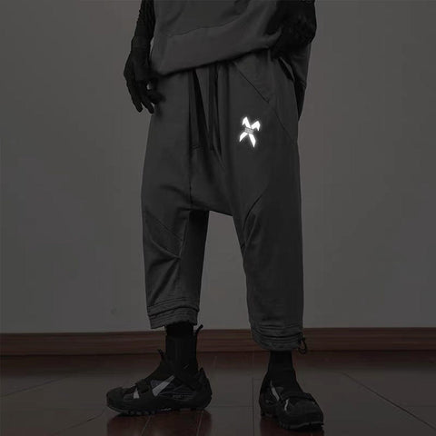 Multi Pockets Drawstring Calf Pants