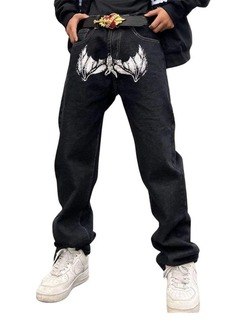 Bat Face Print Jeans