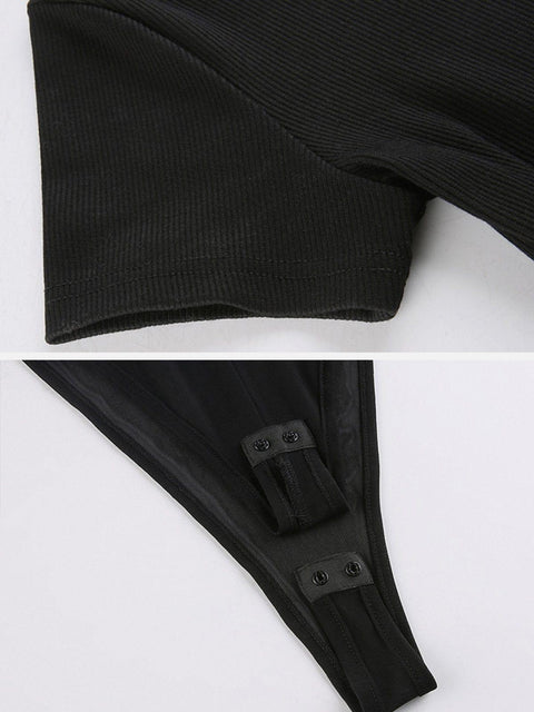 Solid Color Stitching Perspective Jumpsuit