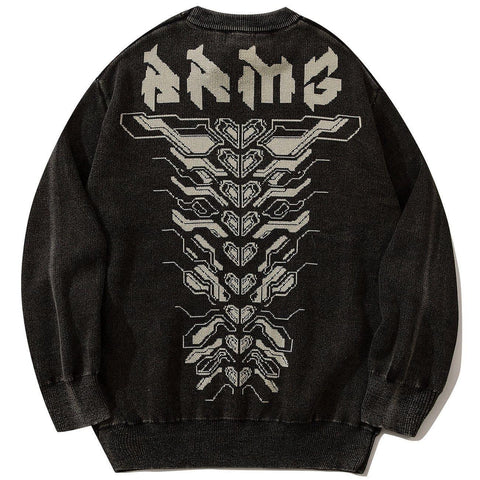 Mechanical Print Washed Sweatshirt