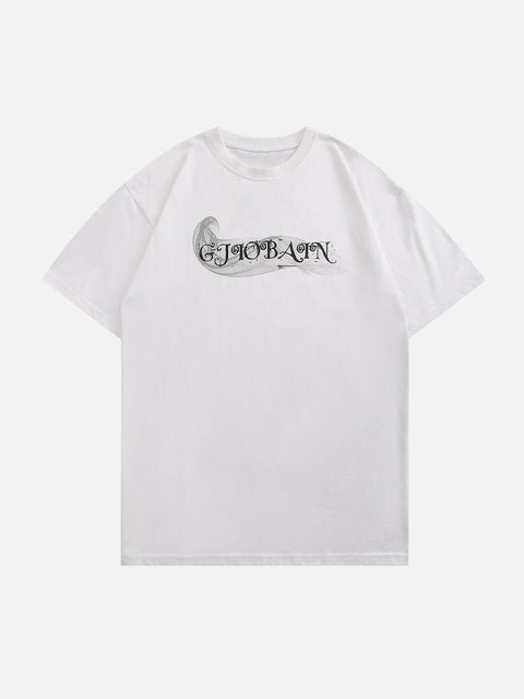 Smoking Skeleton Print Tee