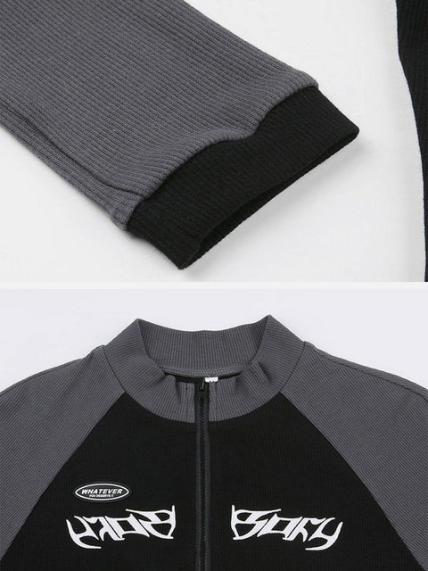 Contrasting Colors Long Sleeve T Shirts