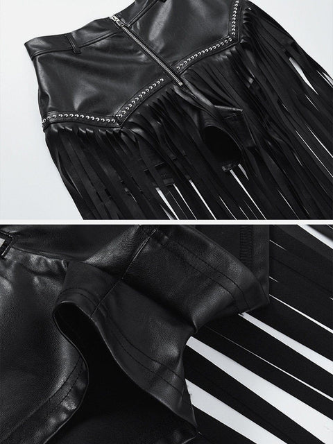 Rivet Chain Tassel Skirt