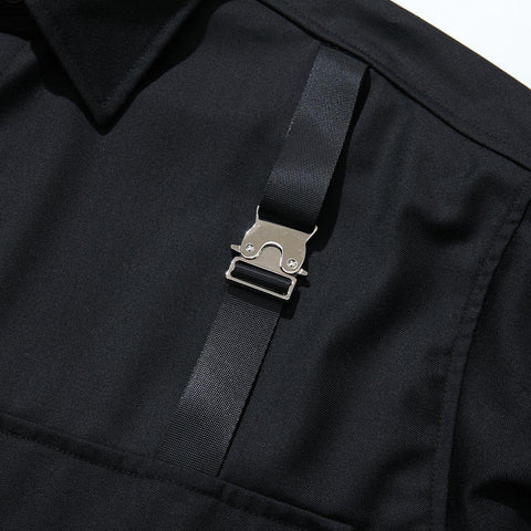 Big Pocket Zip Up Long Sleeve Shirt