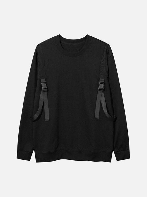 Patchwork Schoolbag Buckle Sweatshirt