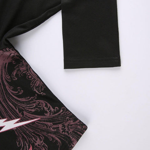 Love Totem Print Long Sleeve T Shirt